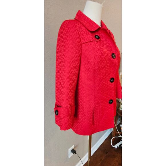 Vintage Mary Kay Women's Consultant Office Career Trench Coat Jacket Size SP Red - Picture 4 of 8